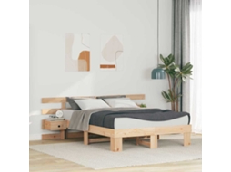 Vidaxl Estrutura Da Cama Com Cabeceira Castanho 120 X 190 Cm