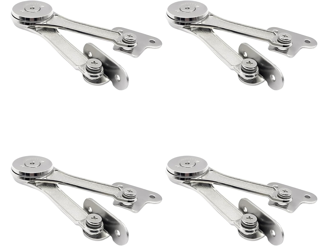 Conjunto De 4 Dobradiças Suporte Para Tampa, Em Liga De Zinco Com Braço Aço Laminado A Frio, Ajustáveis Em Vários