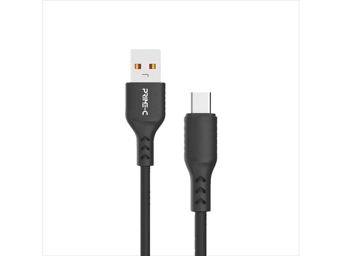 Cabo De Carregamento Rápido Tipo C, Saída Máxima De 3,4 A, 2 Metro De Comprimento, Integra Carregamento E Transferência De Dados Preto. PAPRIKA