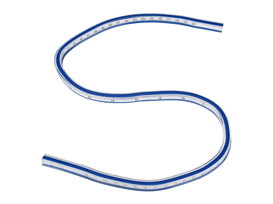 Régua Curva Flexível LAXISCREED 60cm para Desenho e Design
