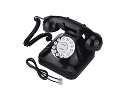 Aetheria telefone Fixo Vintage Preto Multifuncional Plástico com Fio Retrô para Casa