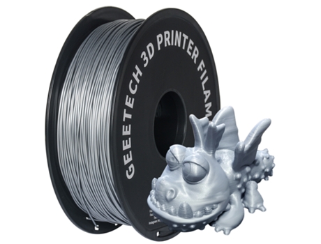 Filamento Geeetech PLA 1,75 mm Prata 1 kg Perfeito para Creality, Anycubic, Neptune 4 e outras impressoras 3D!