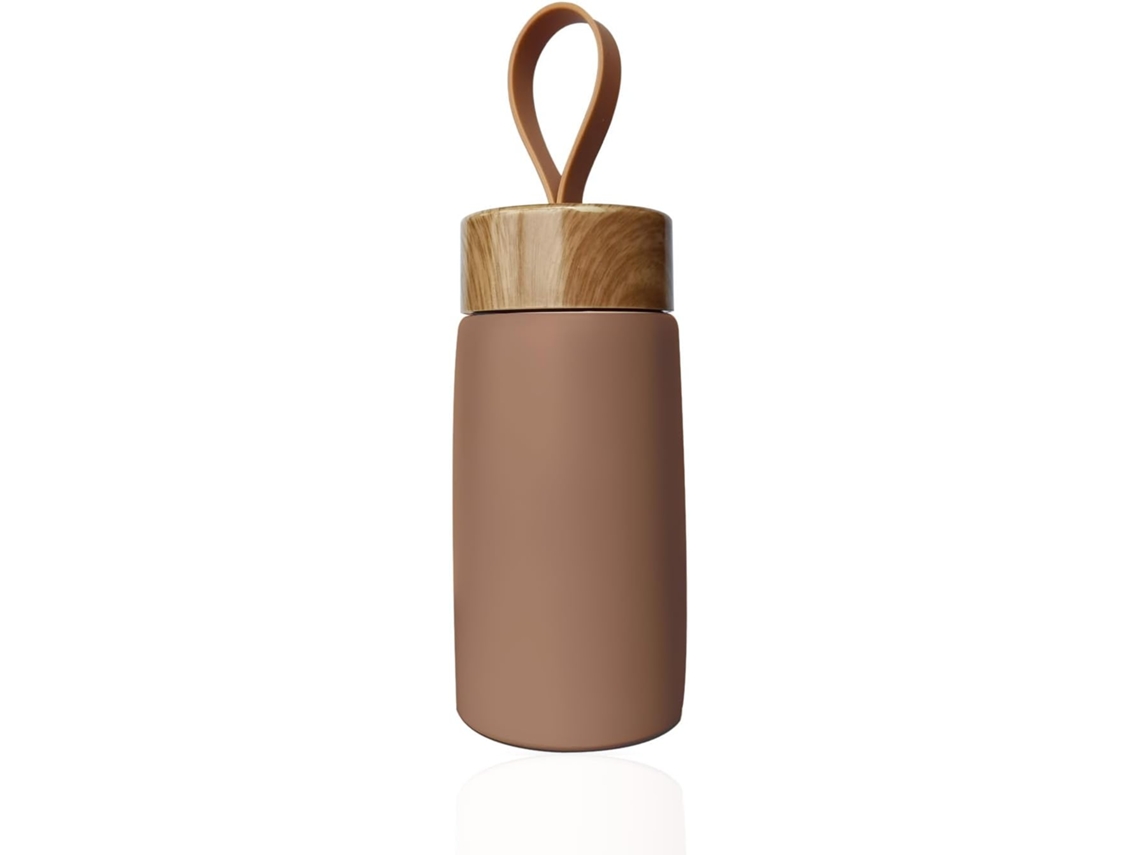 Mini Garrafa Térmica De Aço Inoxidável Com Parede Dupla Brilvibera (marrom)