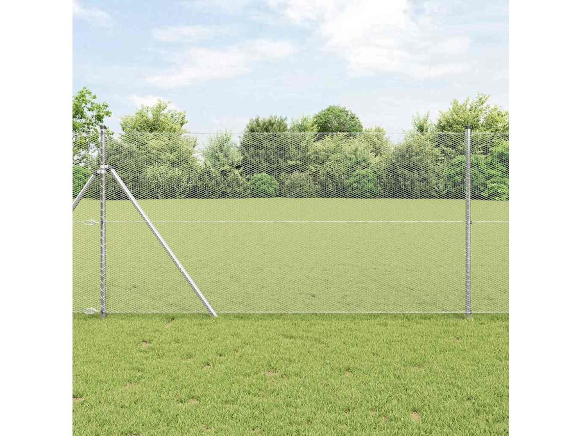 Vidaxl Cerca Hexagonal Prateado 1,4 X 10 M Aço Galvanizado
