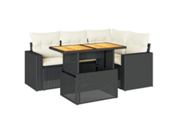 Garden Sofa Set, Garden Sofa Sets Vidaxl Preto Rattan / Vime (n/a)