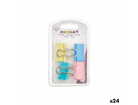 Braçadeiras Clipe Grande Multicolor Metal 24 Unidades