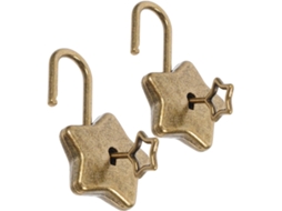 Conjunto De 2 Mini Cadeados Metálicos Em Formato Estrela, Calibre 23g, Com Cinco Pinos E Chaves, Acessórios Decorativos