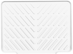 Tapete de silicone resistente ao calor com base antiderrapante e borda com drenagem para uso como louça ou escorredor.