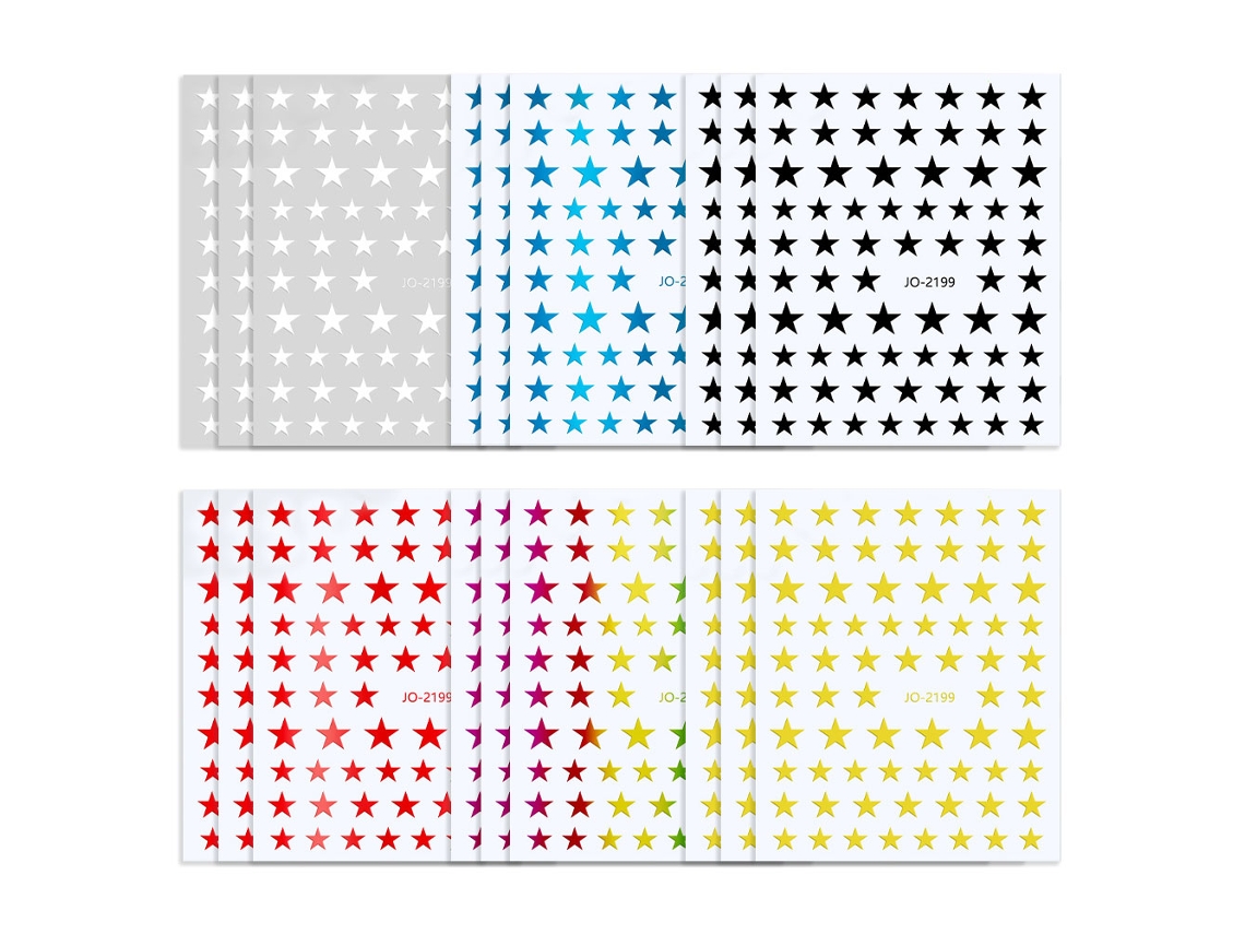 12 Folhas de Adesivos para Arte de Unhas Estrelas Acessórios para Manicure NEVEANCE