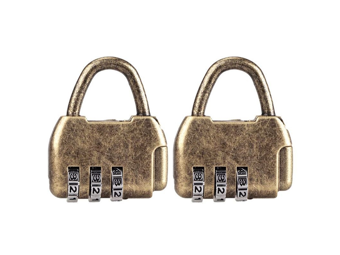 Candado de código numérico digital, 2 peças, forma de bolso, bronze antigo | S/MARCA