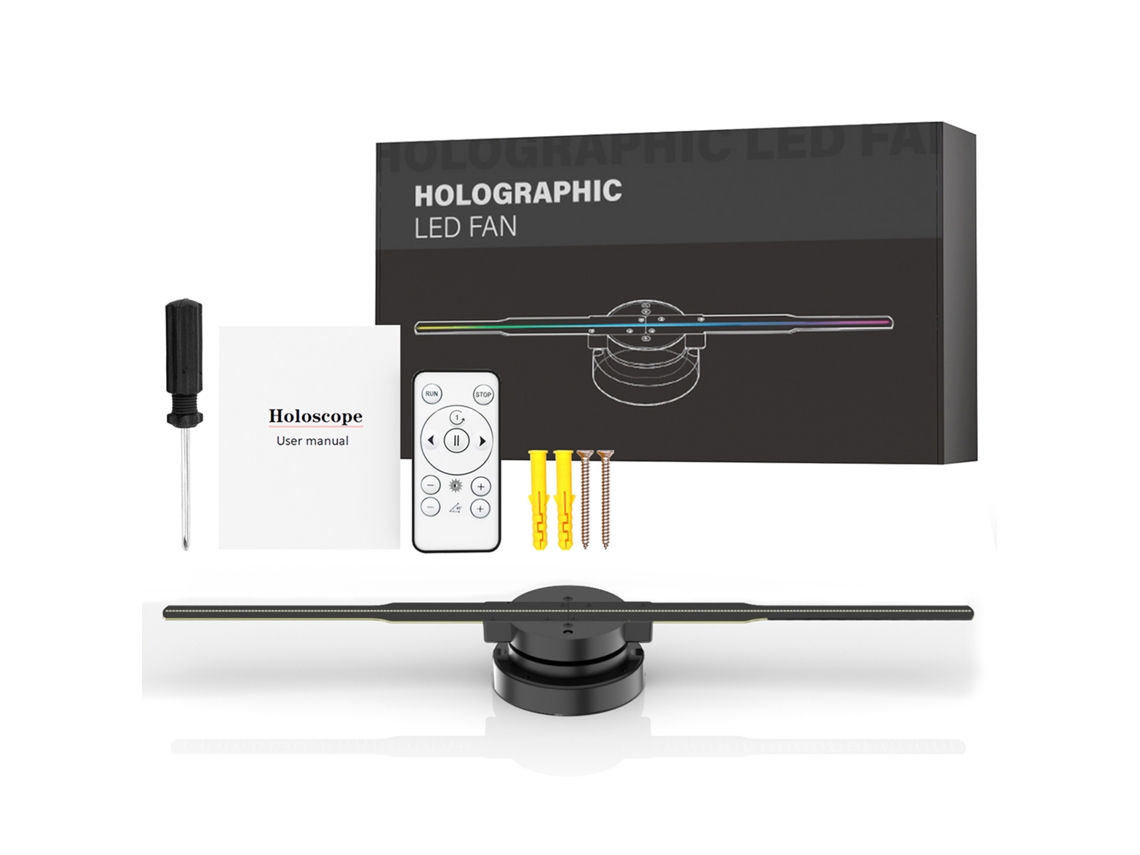 Projetor Holográfico 3d Pd42 Olho Nu Led 244 Luzes 16gb Controle Remoto para Publicidade Loja Eventos | S/MARCA