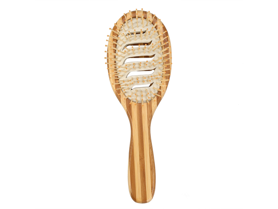 Pente De Cuidado Com Cabelo De Bambu Antiestático Com Massageamento E Alça (2, 23.5*8cm)