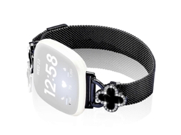 Pulseira De Aço Inoxidável Galvanizada Milanese Loop Com Clover Connect Para Fitbit Versa 3 Sense Olysi Shop