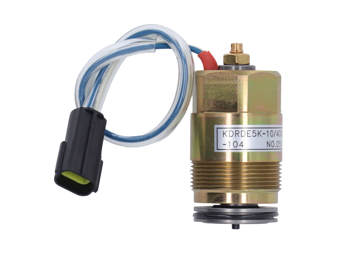Válvula Solenoide de Bomba Hidráulica de Latão de Alto Desempenho com 2 Pinos para Escavadeira Kobelco SK200 6E