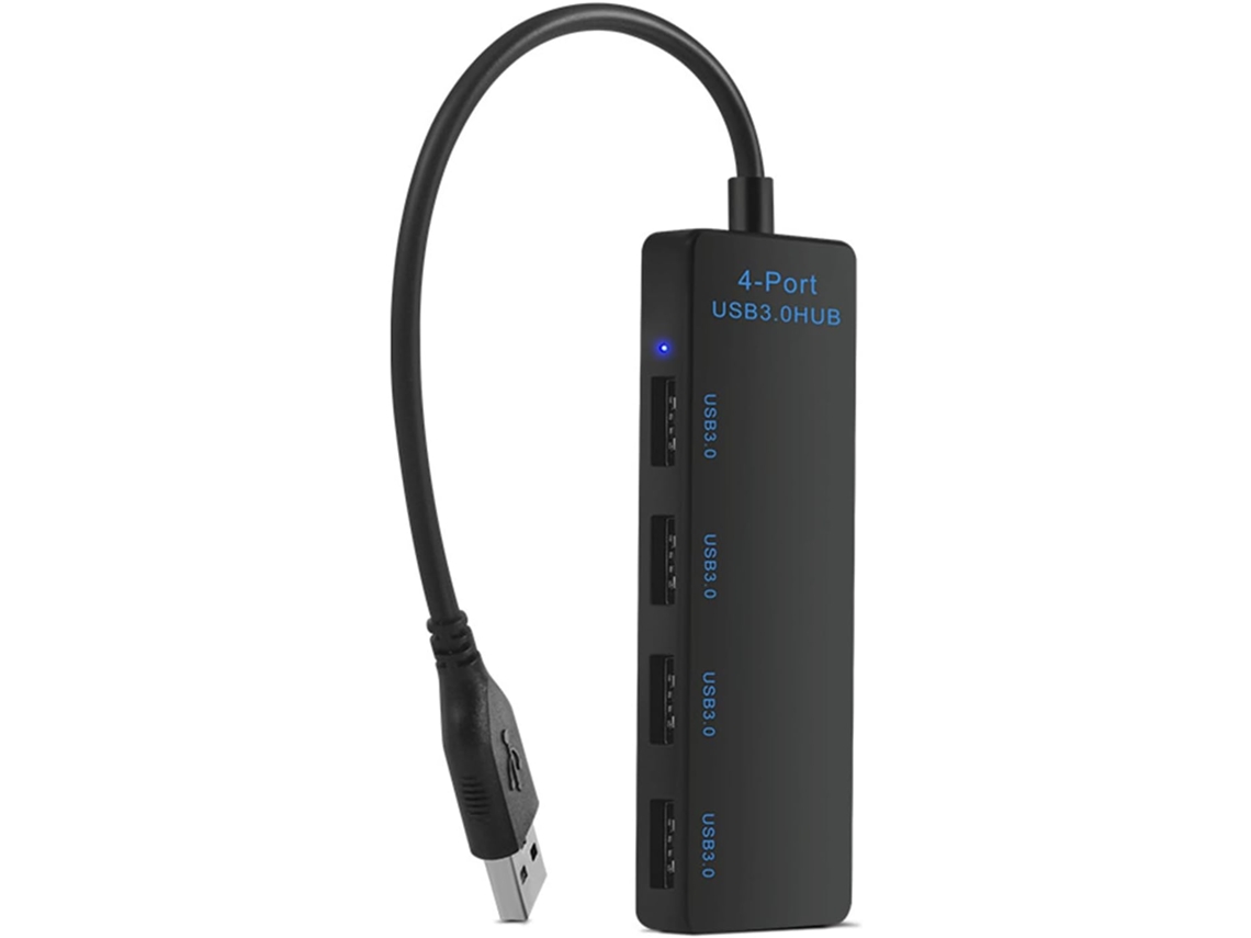 Divisor Usb 3.0 Compacto De 4 Portas Para Conexão Eficiente De Periféricos De Pc