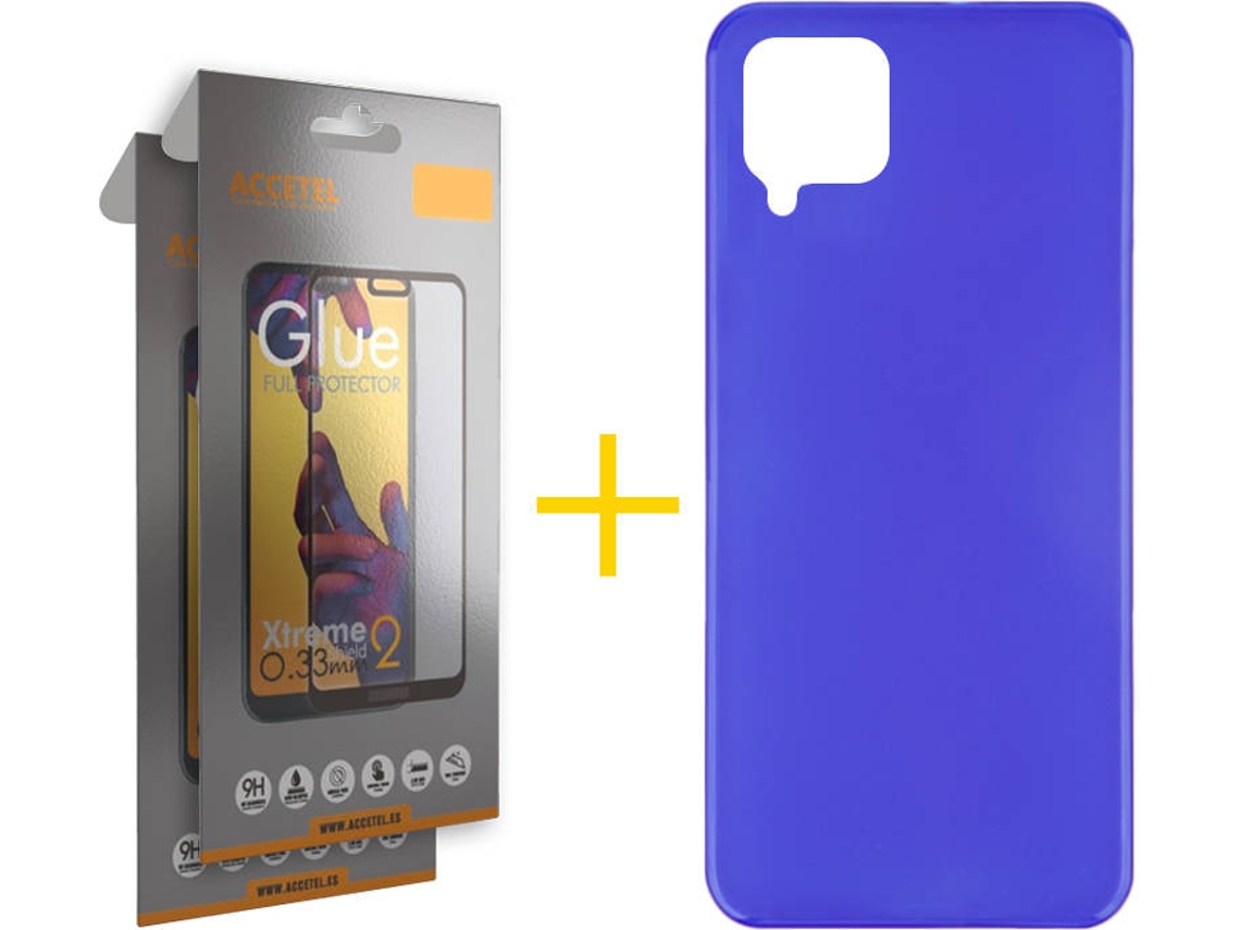 Kit Capa e 2 Películas Samsung Galaxy A22 4G ACCETEL Full (Azul)