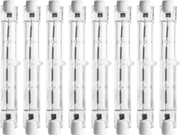 Lurelia Pack De 8 Lâmpadas Halogéneas Lineares R7s 500w Ac220-240v 2800k 118mm, Branca Quente, Regulável, Sem Cintilação