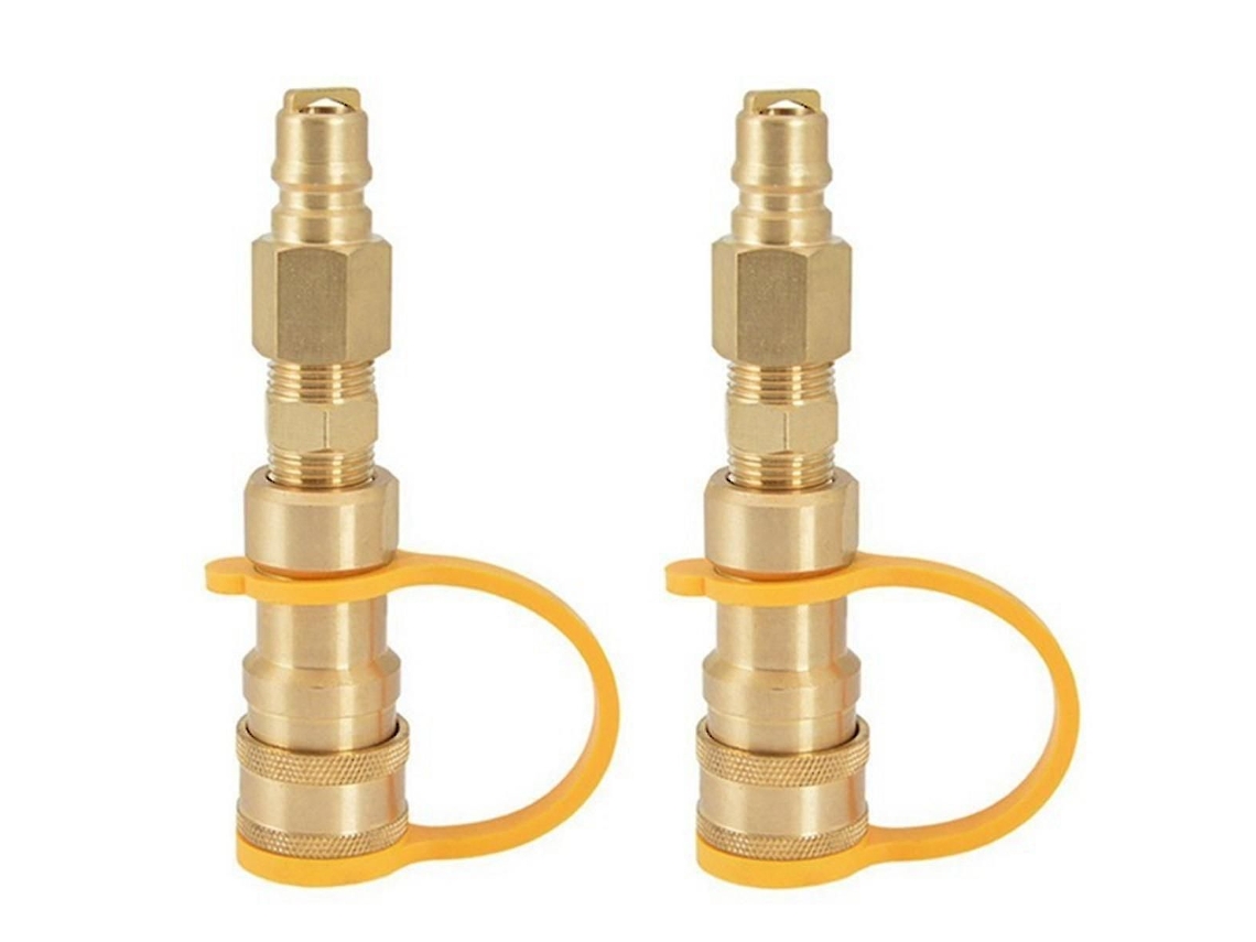 2 Adaptadores De Latão Para Conexão Rápida De Gás Natural Ou Propano, Rosca De 3/8 Polegadas