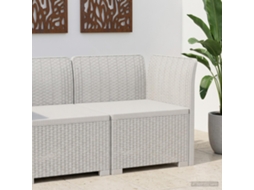Vidaxl Sofá De Jardim 1 Lugar Look Rattan Pp Branco