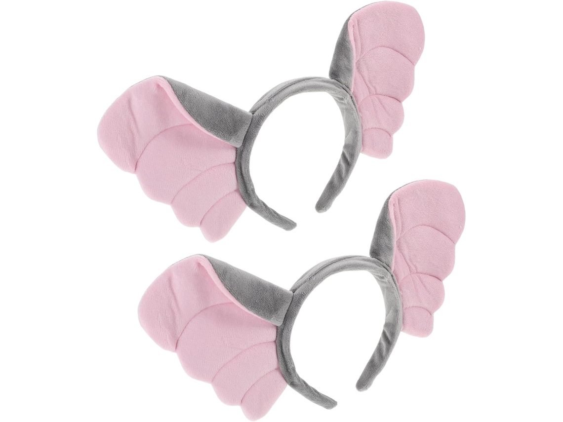Conjunto de 2 tiaras com orelhas de elefante para adultos com arame