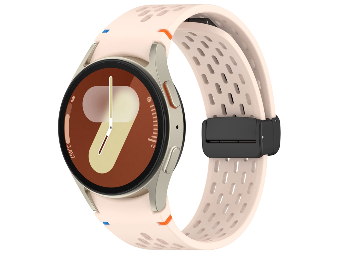 Pulseira de Silicone Costurada com Fecho de Dobradiça para Samsung Galaxy Watch7, Watch Fe, e Watch 4/5/6/7 CHABERLU
