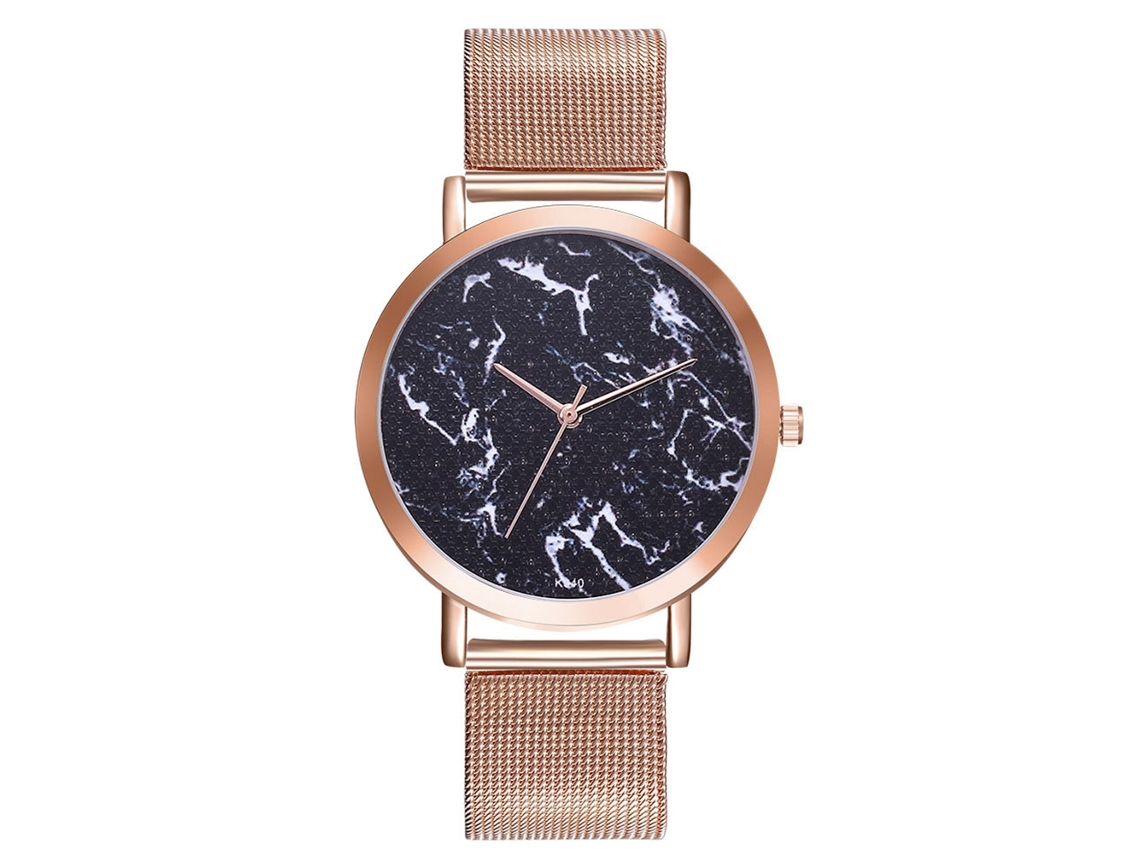 Reloj De Pulsera Casual Para Hombre Y Mujer Analógico Correa De Malla Oro Rosa Cuarzo