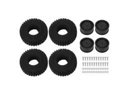 Conjunto De Cubos De Roda Para Carro Rc Resistente À Pressão Estilo Plástico Com Pneus Preto Para Crawler