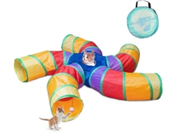 Túnel de Brincar para Gatos Interior, Grande com Cinco Ramificações e Tubos Dobráveis, em Forma de S, Ergonômico, Uso Diário STELASPLEN