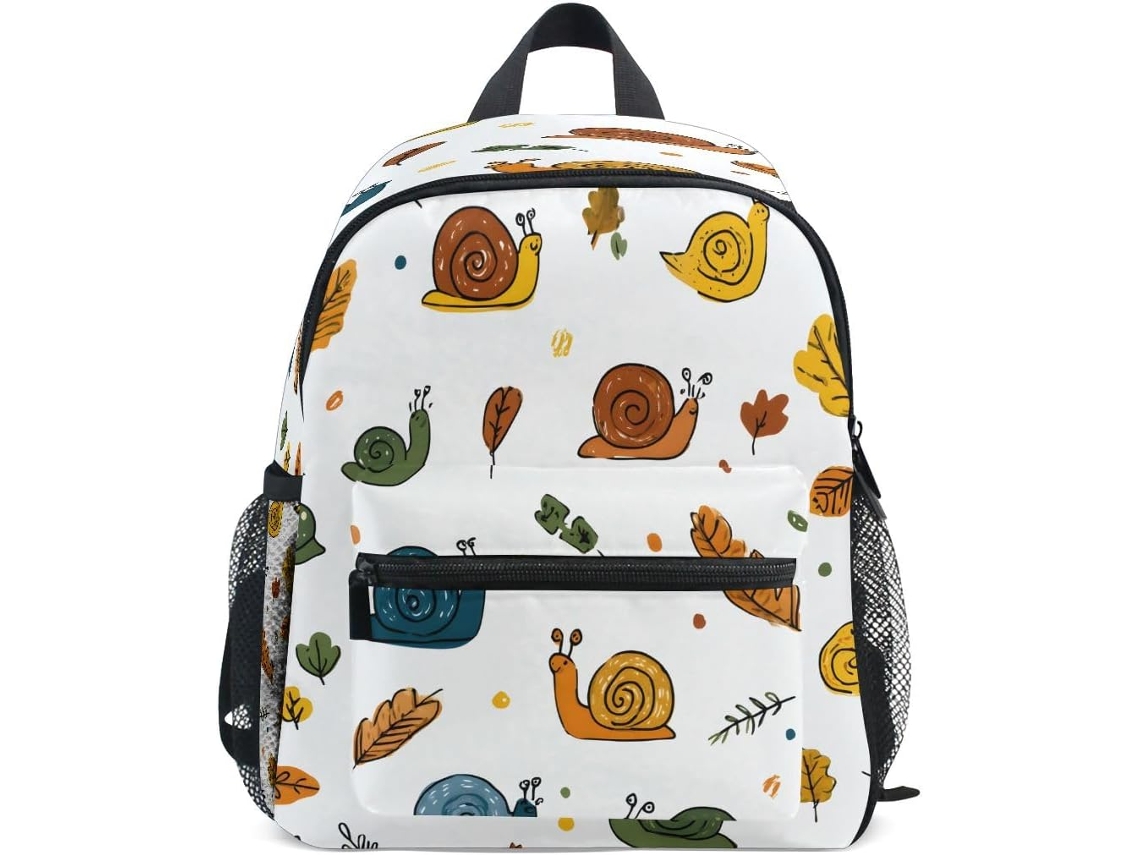Mochila Infantil Com Estampa Caracol E Folha, Para Meninos, Pré-escolar, De Viagem Meninas