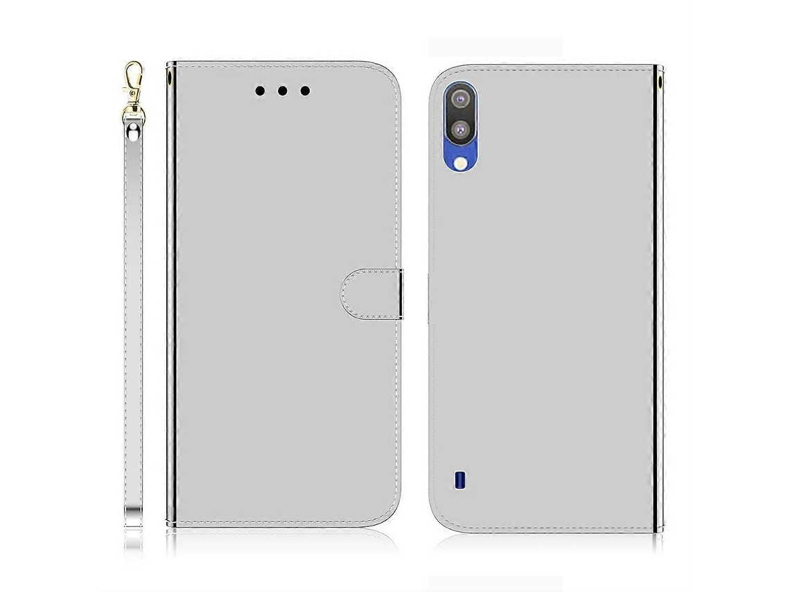 Capa De Couro Com Superfície Espelhada Imitando, Formato Flip Horizontal, Com Suporte, Compartimentos Para Cartões, Carteira E Cordão Para Samsung Gal