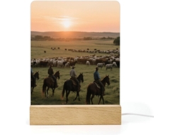 Luminária Noturna Led Cowboy Ranch Sunset, Luminária Noturna De Acrílico Com Base Banheiro, Corredor, Quarto, Sala