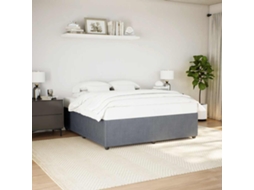 Estrutura De Cama Sem Colchão 180x200 Cm Veludo Cinzento-escuro
