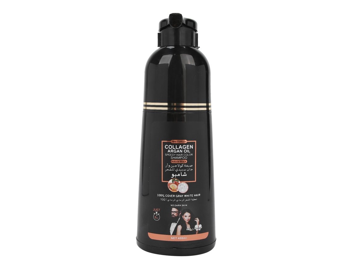 2026 shampoo de Tinta com Colágeno e Óleo de Argan para Cobrir Cabelo Cinza e Branco 400ml