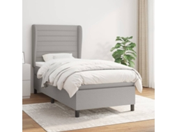 Vidaxl Cama Com Molas/colchão 90x190 Cm Tecido Cinzento-claro