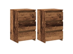Bedside Cabinet, Bedside Cabinets Vidaxl Marrom Madeira Processada (n/a)