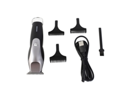 Aparador de Cabelo Elétrico Usb 10w Lâmina T Flex Bateria 1500mah com 3 Pentes Preto