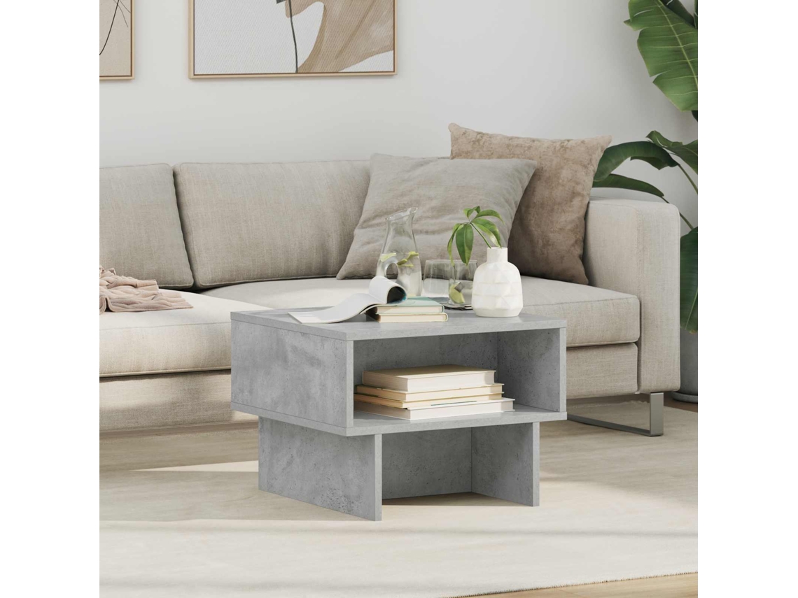 Vidaxl Mesa De Centro Cinzento 48 X 46 X 35 Cm Derivados De Madeira