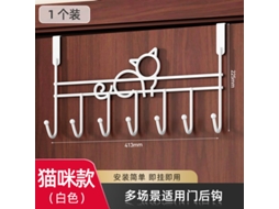 Cabide de Ferro em Formato Gato, Antiderrapante e Resistente À Umidade, Ideal para Quarto. Gato Branco BRILVIBERA