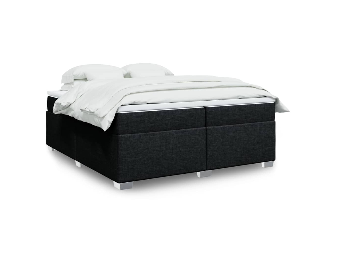 Vidaxl Cama Com Molas/colchão 200x200 Cm Tecido Preto