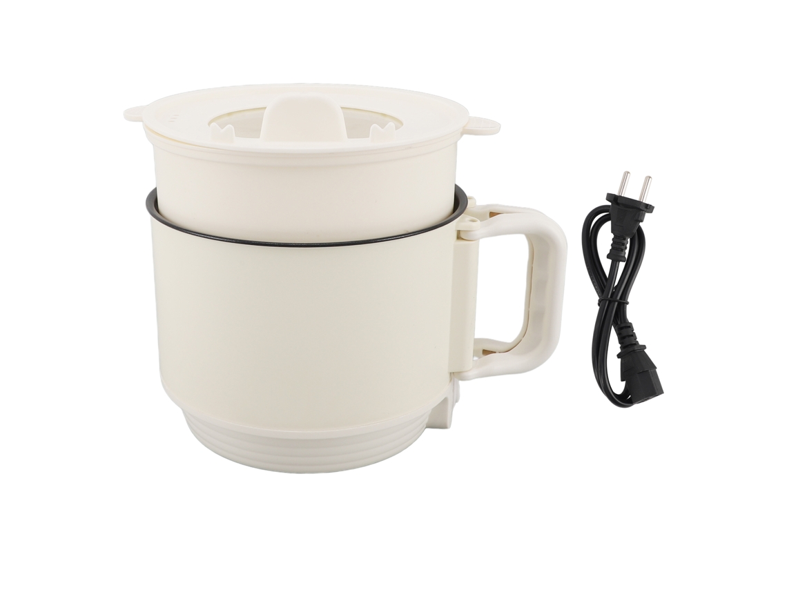 Panelinha Elétrica Mini 1.8l 600w Antiaderente com 2 Níveis para Ramen Bife Sopa Branco Plug Eu 220v | S/MARCA