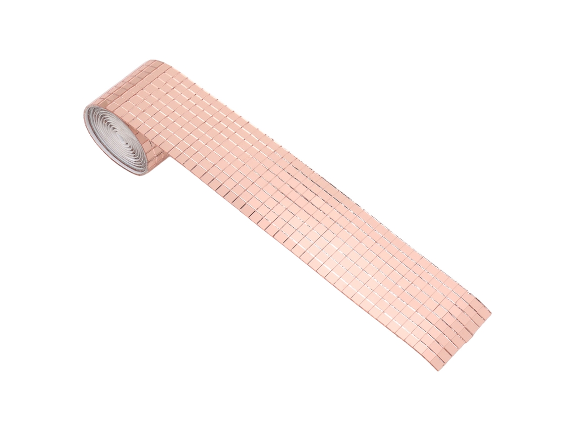 Folha Mosaico Espelho Autoadesivo Ouro Rosa 1600 Peças