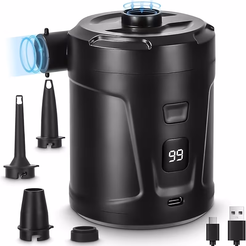 Bomba De Ar Portátil Sem Fio 5200mah Para Acampamento E Casa Rosae