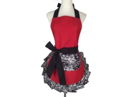 Rebe-delantal Sexy Retro Com Calcinha E Bolsa Ajustável Para Mulher Ideal Para Cozinha E Presente Vermelho