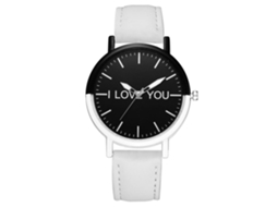 Reloj De Pulsera Analógico De Aleación Con Correa De Pu, Dial Redondo, Cuarzo Gaiety (blanco)