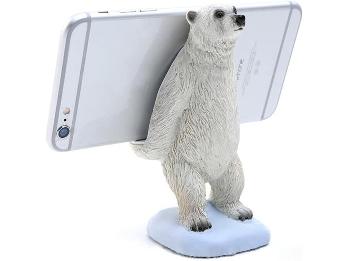 Suporte de Mesa Celular com Estampa Urso Polar, Fofo em Formato Animal AQUAFORGE