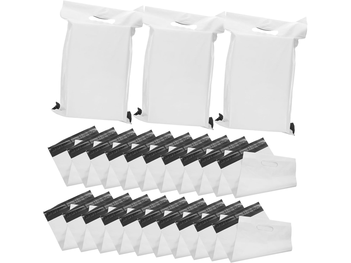 100 Unidades Paquet D'expédition Renforcé Léger Blanc Para Vêtements Fermeture Pratique
