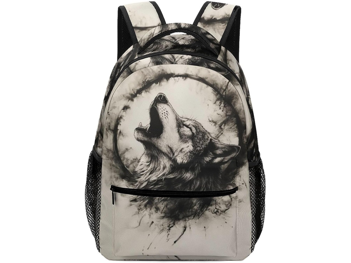 Mochila Lunar Lobo Para Crianças, Escolar De Animais, Meninos, Meninas Adolescentes