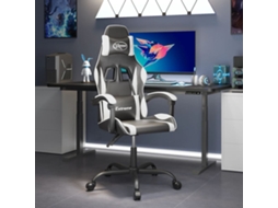 Vidaxl Cadeira Gaming Giratória Couro Artificial Preto E Branco