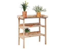 Mesa Apoio P/ Plantas C/ Prateleiras 78x38x82,5 Cm Abeto Maciã§o DKD HOME DECOR