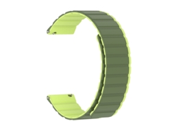 Pulseira magnética de silicone bicolor para Apple Watch e Huawei Watch Série 4, verde escuro e claro, 38, 40 e 41 mm